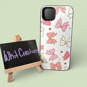Pink and Brown Bow Pattern Phone Case